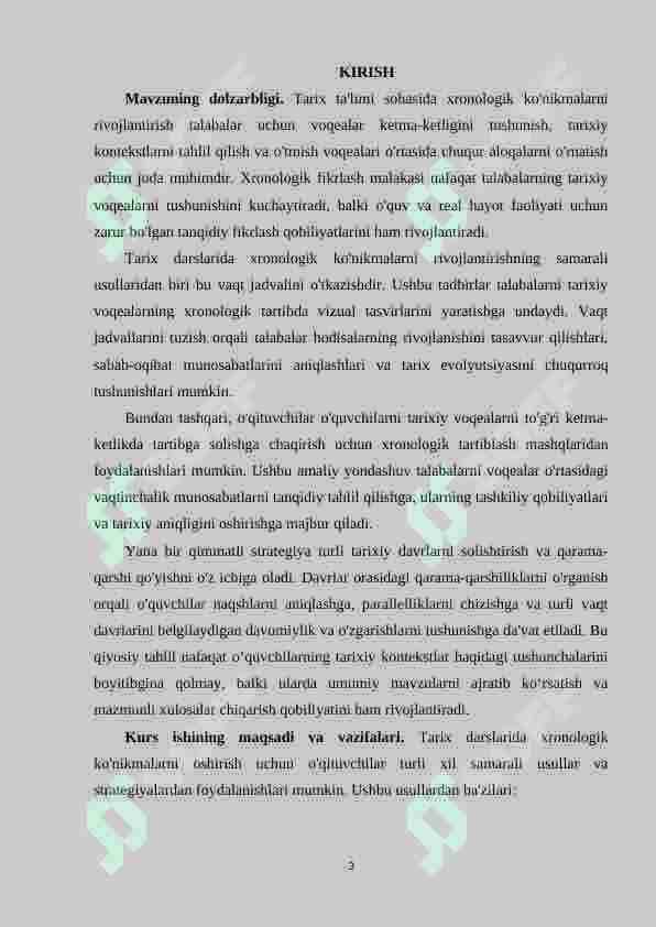 Tarix darslarida xronologik ko'nikmalarni shakllantirish usullari 3