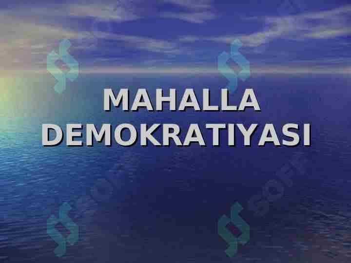 MAHALLA DEMOKRATIYASI 1