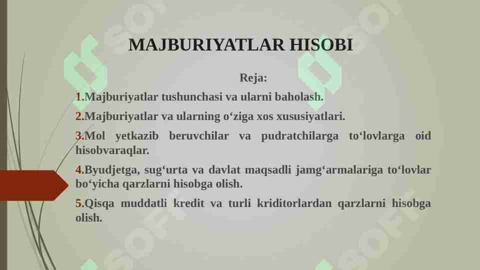 MAJBURIYATLAR HISOBI 1