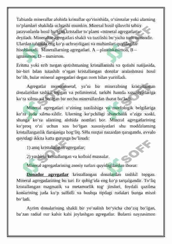 Minerallarning agregatlari 2