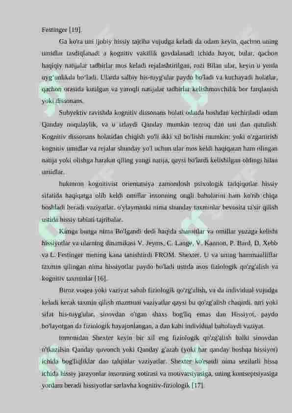 Nazariy vakillik haqida hissiyotlar va his-tuyg'ular. Ta'rif hissiyotlar va tuyg'ular ichida psixologiya. Tushuncha haqida hissiyotlar va his-tuyg'ular. Fiziologik asoslar hissiyotlar va his-tuyg'ular. Tasniflash hissiyotlar va his-tuyg'ular. Xususiyatlari ko'rinishlari hissiyotlar va tuyg'ular ichida hayot shaxs. 6