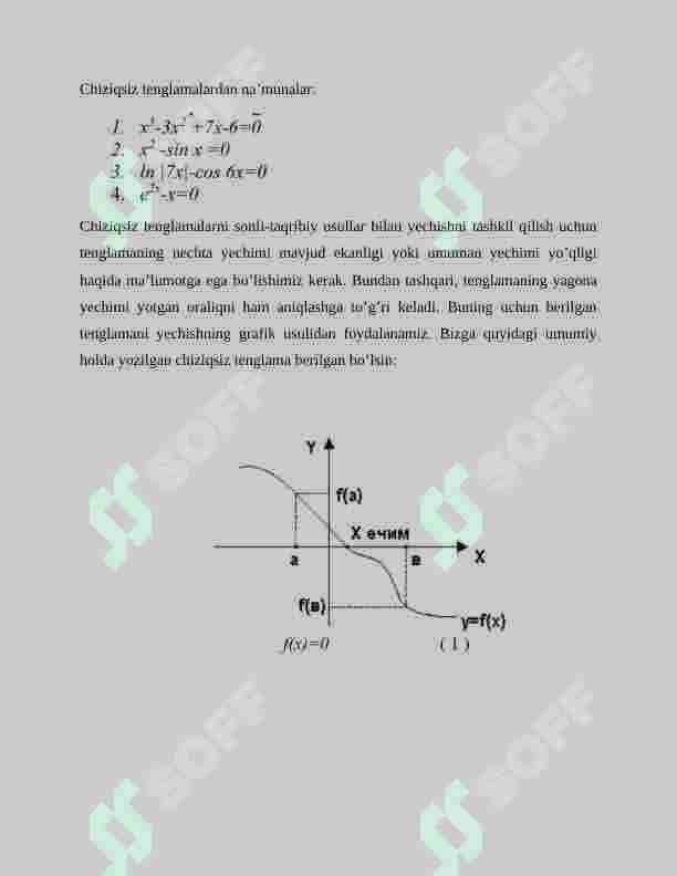 Algebraik va transtendent tenglamalarni taqribiy yechishda oddiy iteratsiya usuli va uning samarali variantlarini tuzish bо‘yicha tavsiyalar. 3