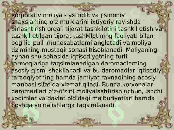 Korporativ Moliya 3