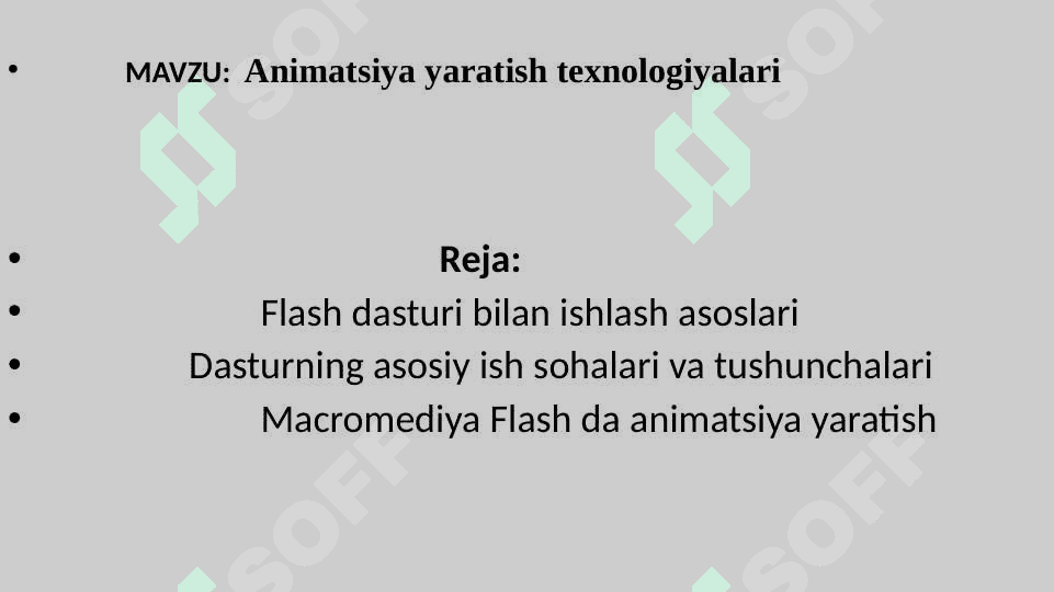 Animatsiya yaratish texnologiyalari 2