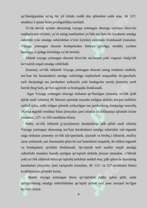 OILAGA, YOSHLARGA VA AXLOQQA QARSHI  JINOYATLAR 8