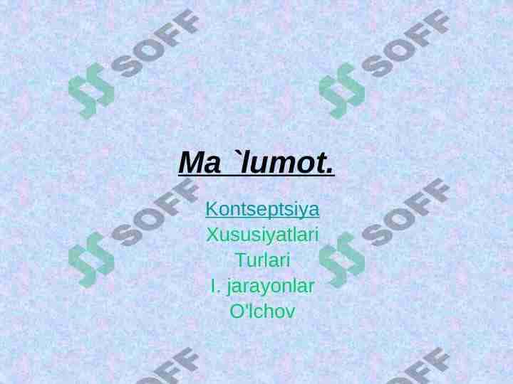 Ma `lumot. 1