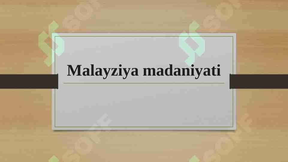 Malayziya mamlakatining siyosati 1