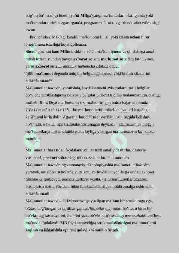 “Maktab nomli ma’lumotlar bazasini yaratish hamda infologik va datalogik loyihalash” 4