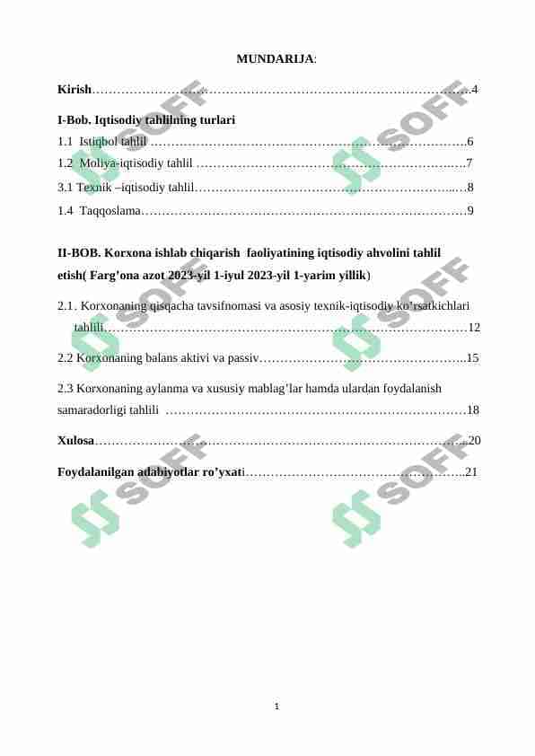 Iqtisodiy tahlilning turlari 1