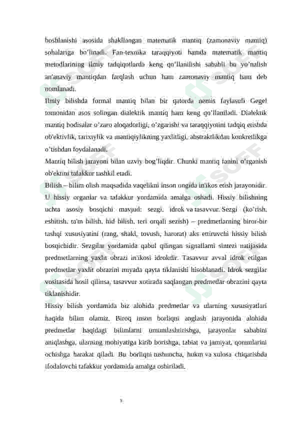 Mantiq fani predmeti, maqsadi va vazifalari 5