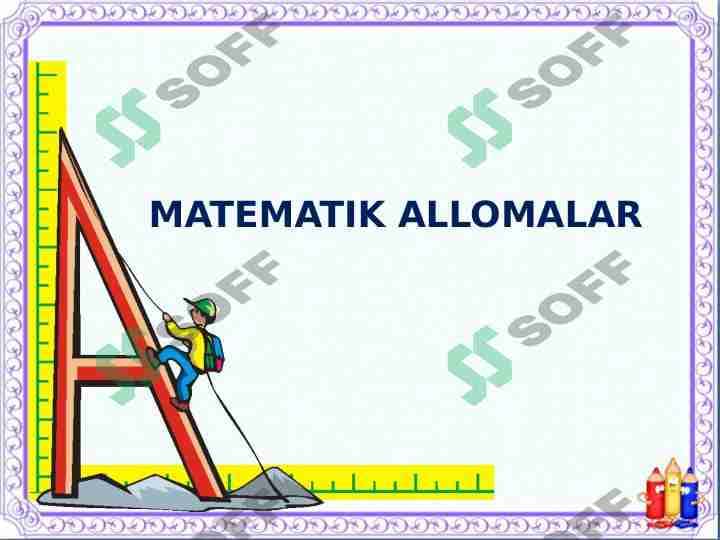 MATEMATIK ALLOMALAR