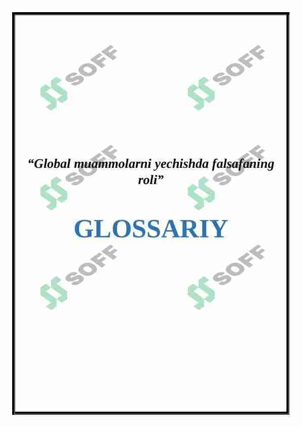 Global muammolarni yechishda falsafaning roli