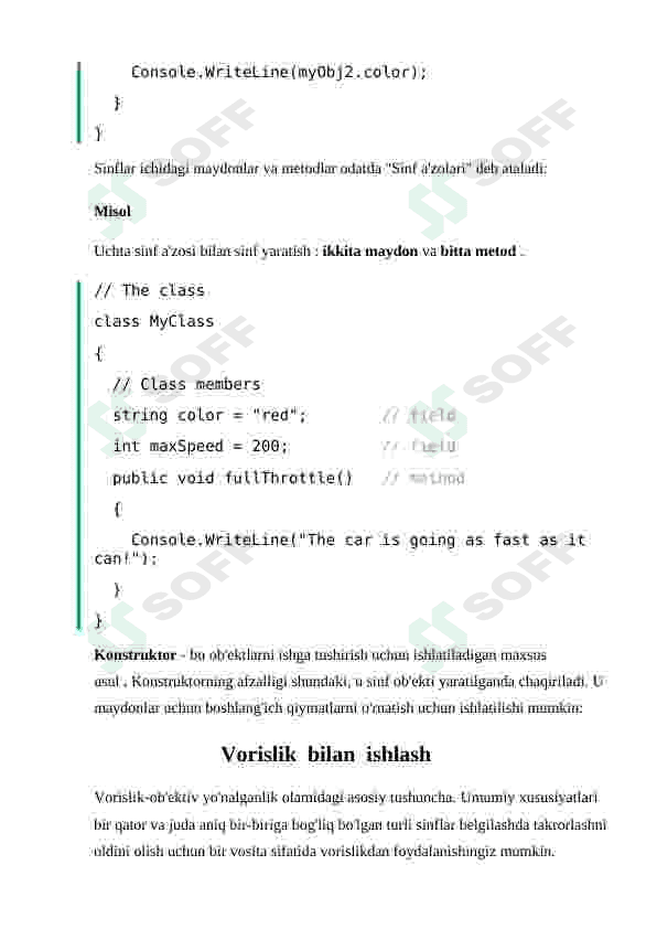 Meros sinflar va ular ustida amallar 7