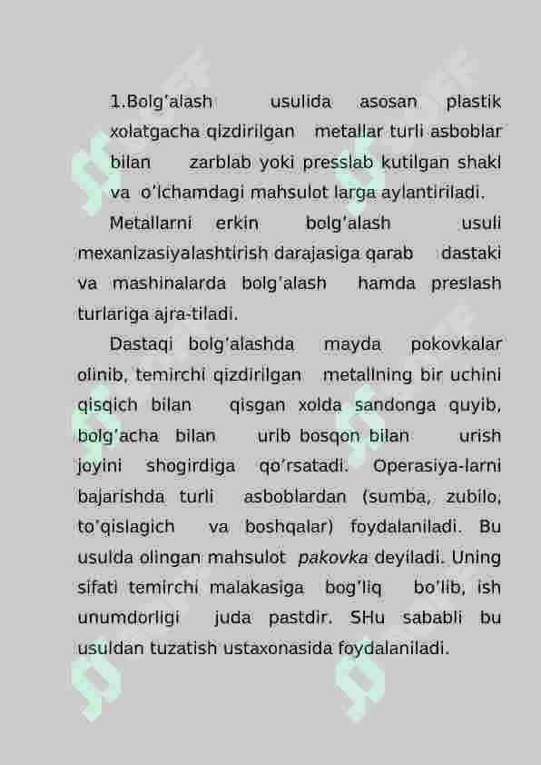 Metallarni bolg’alash 2