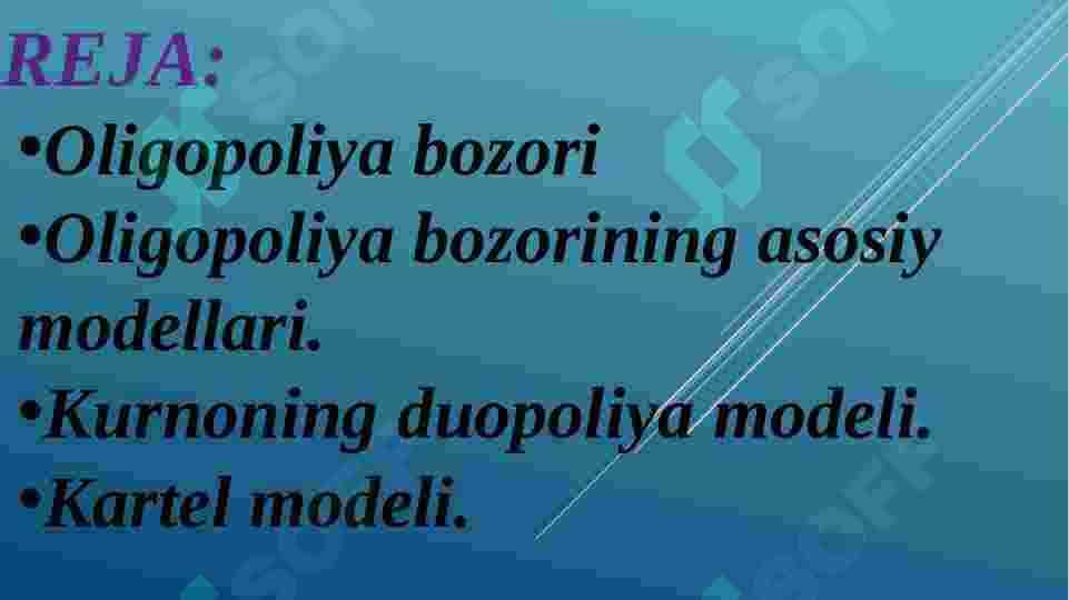 Oligopoliya bozorida muvozanat va raqobat strategiyalari 2