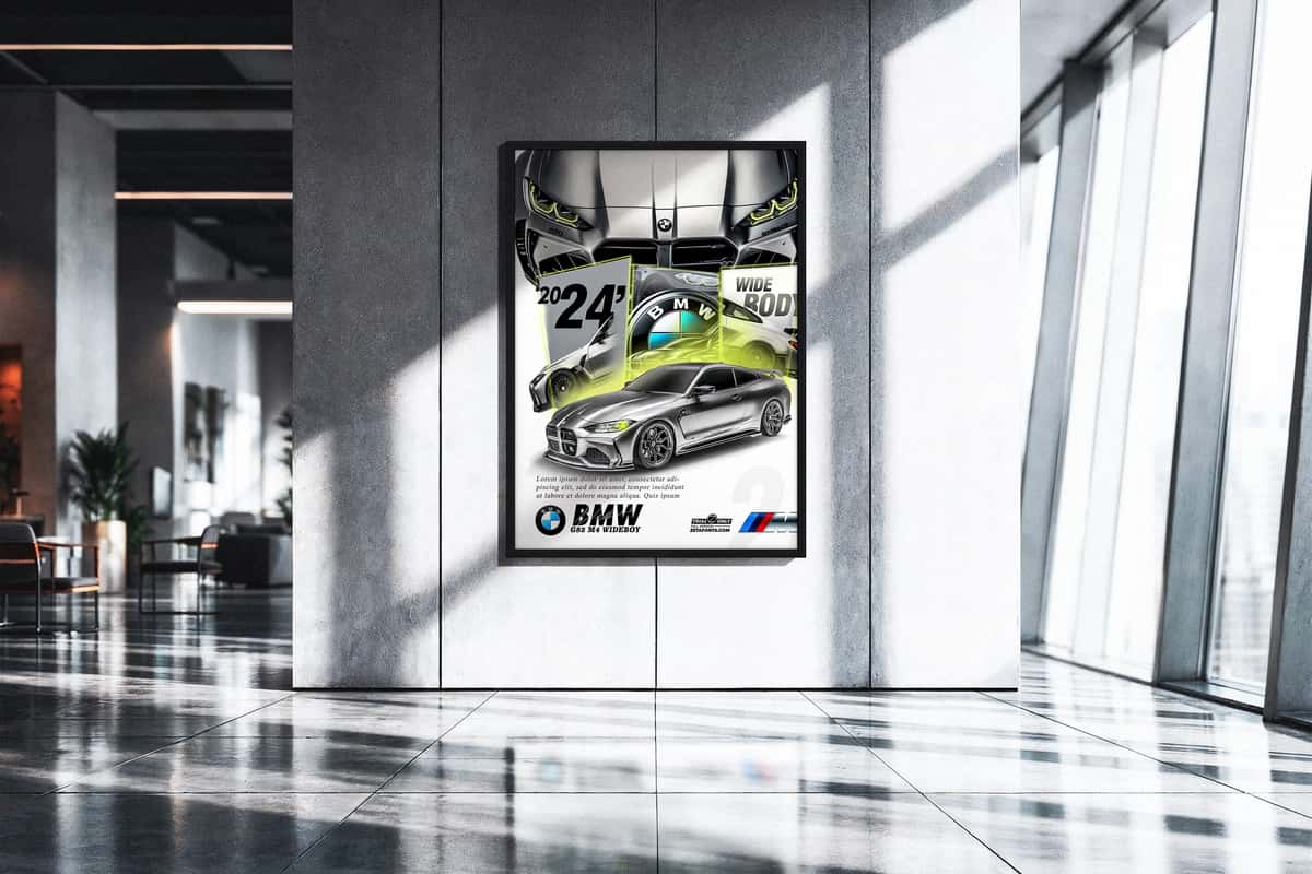 BMW M4 uchun qilingan poster dizayni 2