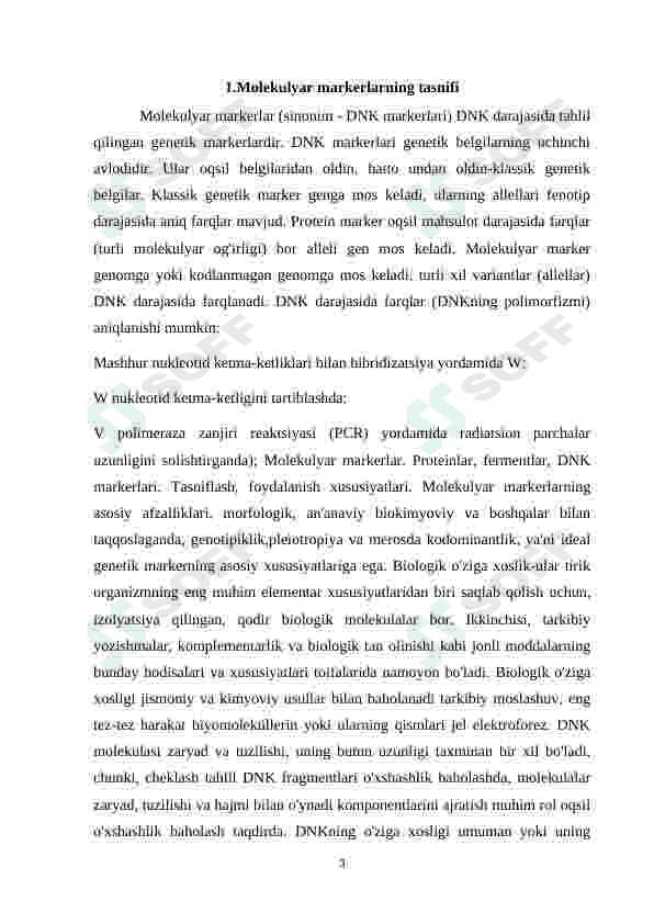 Molekulyar markerlar va ularning amaliyotda qo’llanishi 3