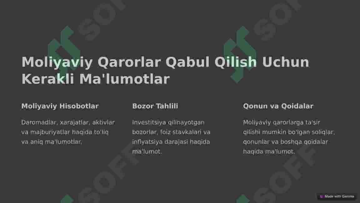 Moliyaviy qarorlar 4