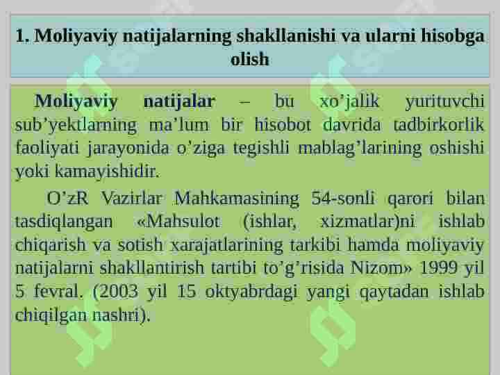 Molyaviy natijalar hisobi 3