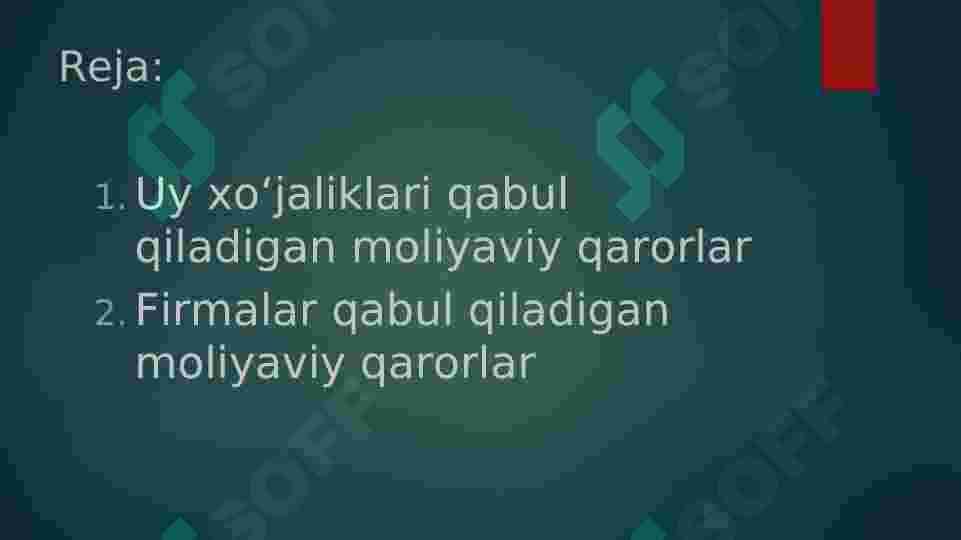 Moliyaviy qarorlar 2