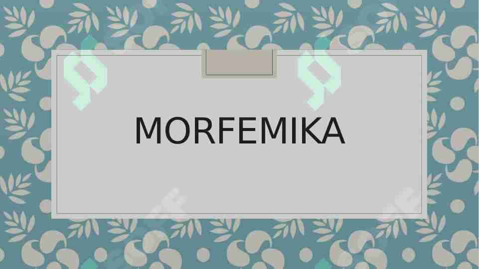 Morfemika 1