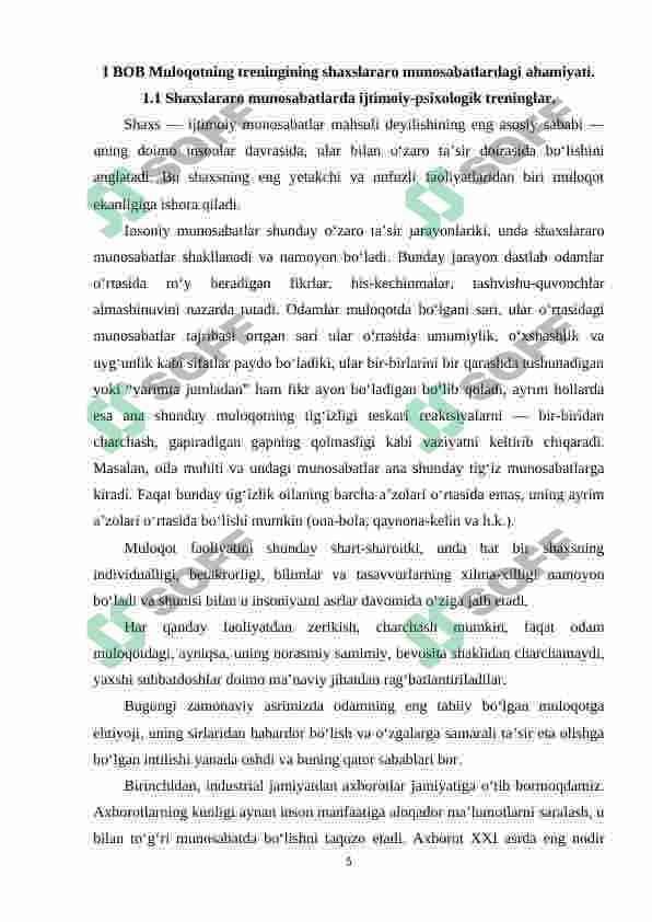 Muloqot treninggi 5