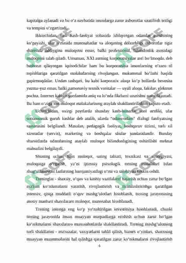 Muloqot treninggi 6