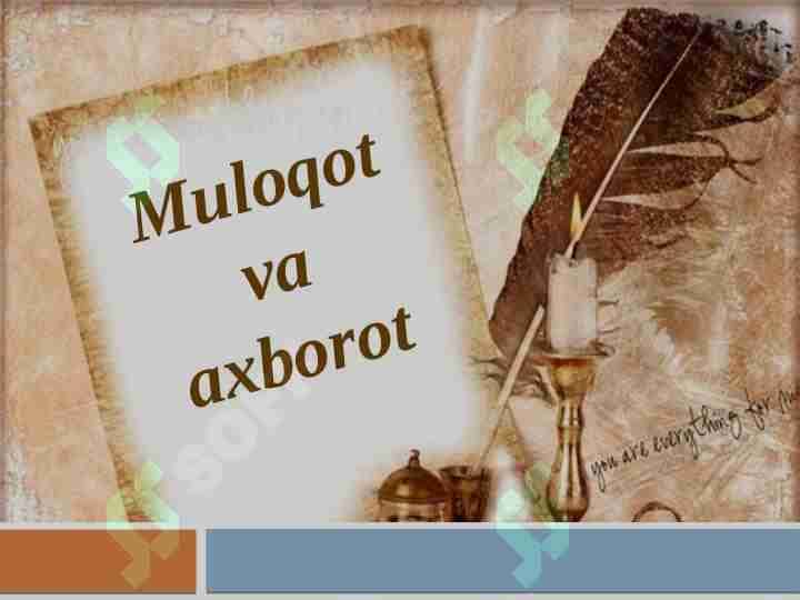 Muloqot va axborot 1