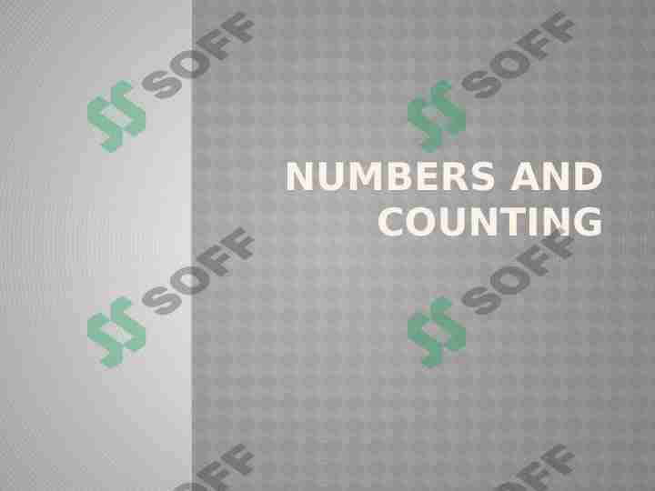 Numbers and counting