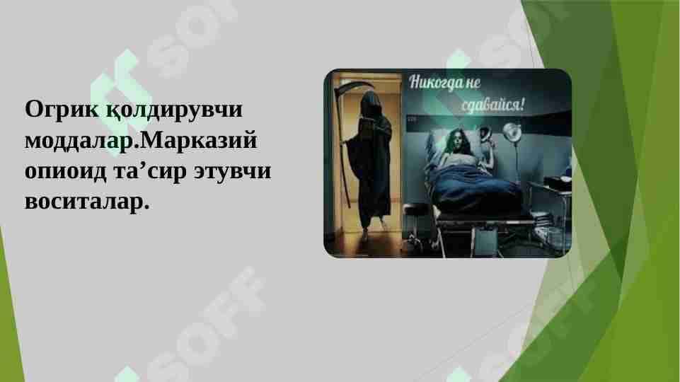 Narkotik analgetik dori vositalari