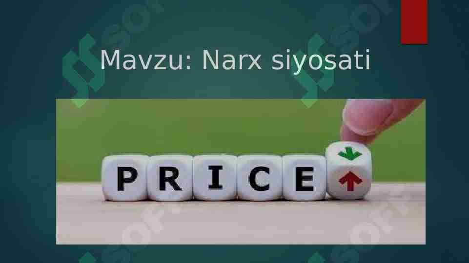 Narx siyosati 1
