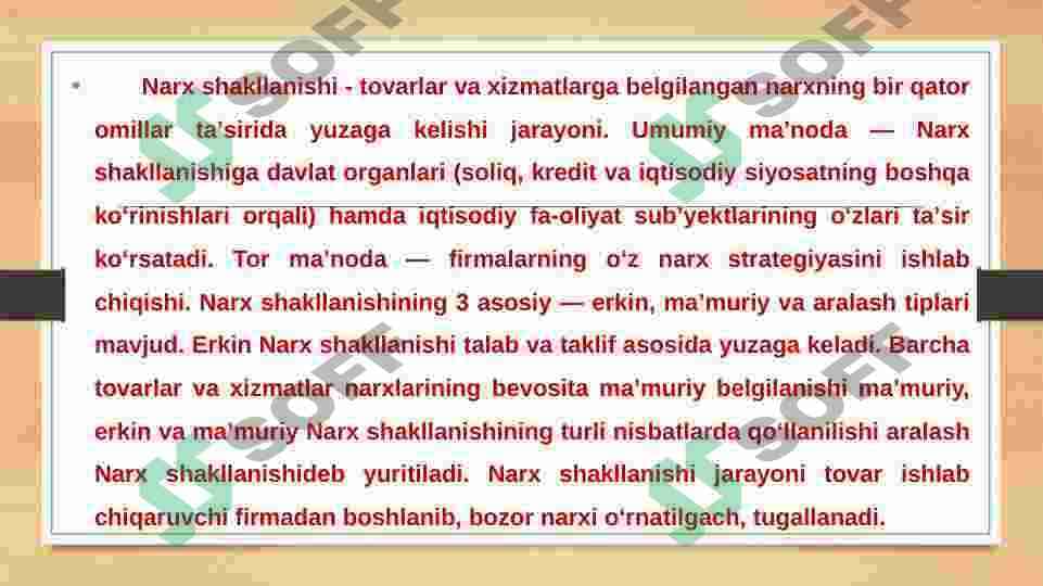 Narx va uning shakllanishi 2