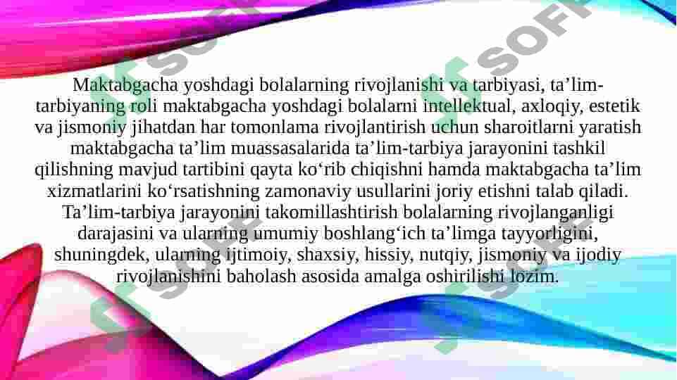 Maktabgacha yoshdagi bolalarning rivojlanishi va ta`lim tarbiyasi 2