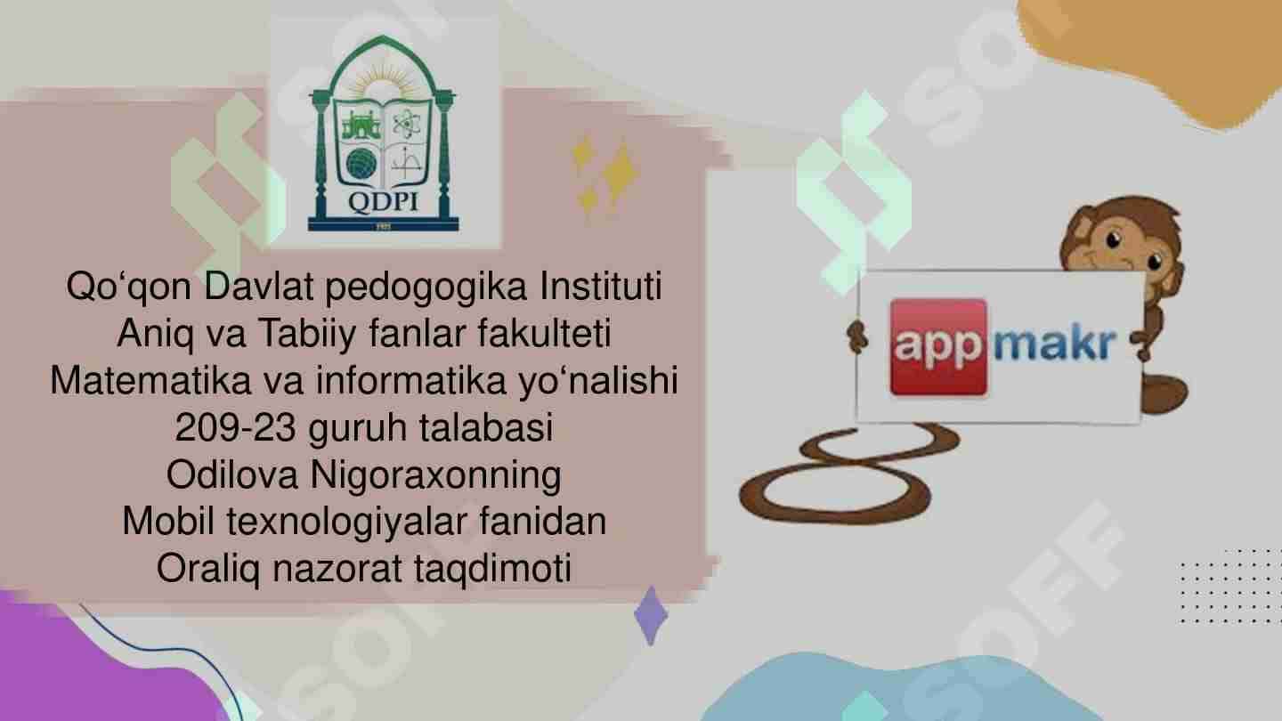 Appmakr dasturida mobil ilova yaratish