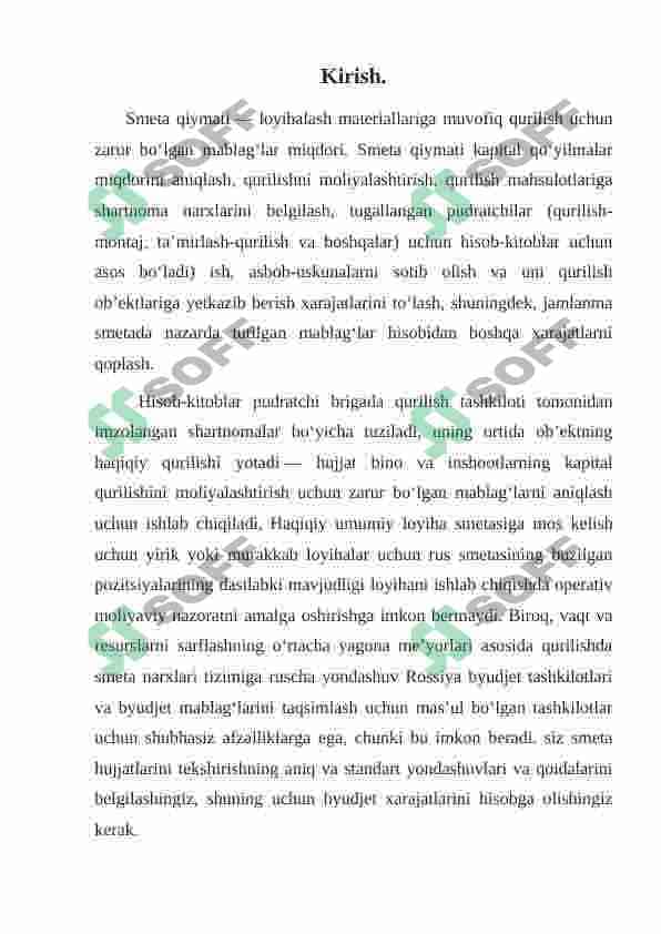 Qurilishda montaj ishlarining tan narx va smeta baholarini baholash. 2