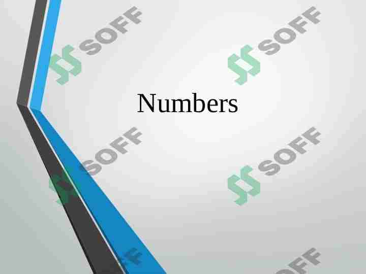 Numbers 1
