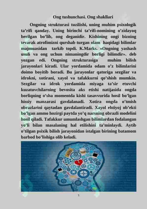 Ong tushunchasi. Ong shakllari 1