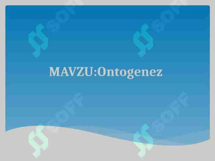 Ontogenez