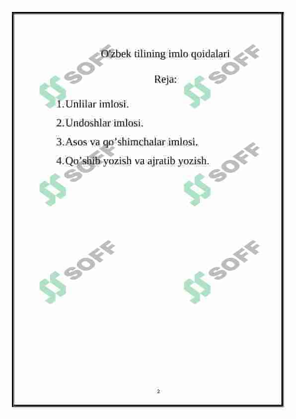 O'zbek tilining imlo qoidalari 2