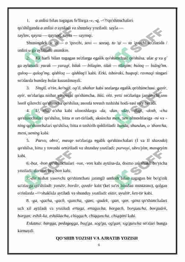 O'zbek tilining imlo qoidalari 6