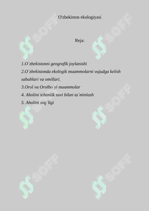 O'zbekiston ekologiyasi 1