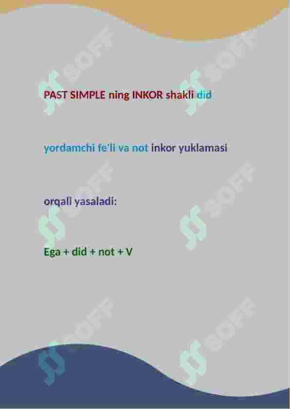 Past Simple haqida umumiy ma'lumot 4
