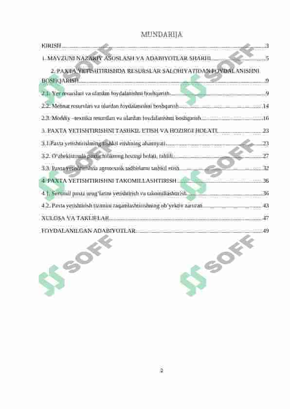 Paxtachilik fermer xo’jaliklari iqtisodiy barqarorligini oshirish yo’llari 2