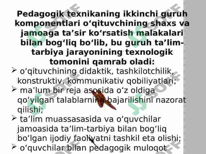 Pedagogik texnika haqida tushuncha. Pedagogik texnikani shakllantirish metodikasi. Nutq texnikasi va madaniyati 6