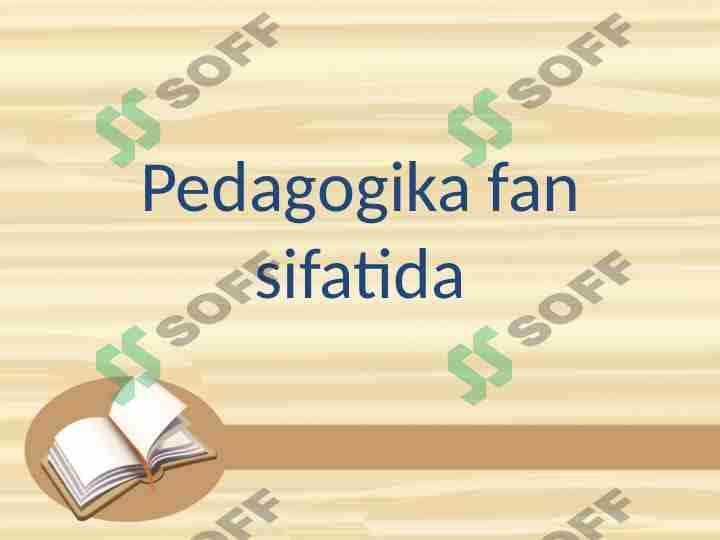 Pedagogika fan sifatida 1