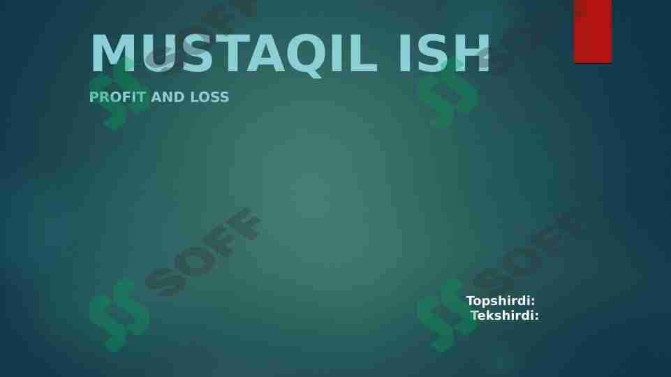 Profit and Loss 1
