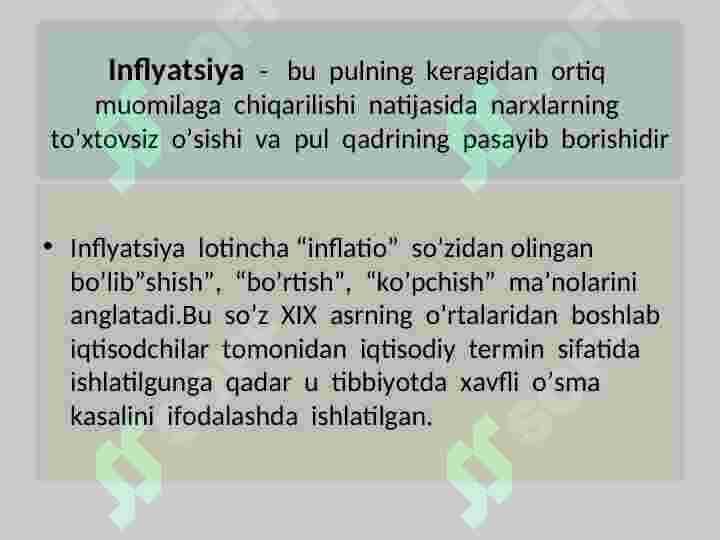 Pul va inflyatsiya 2