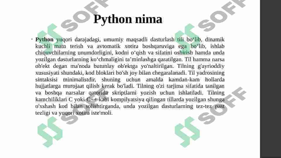 Python dasturlash tili 2