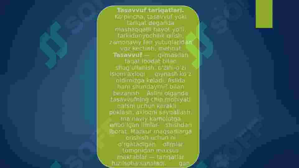 TASAVVUF VA TARIQATLAR 2