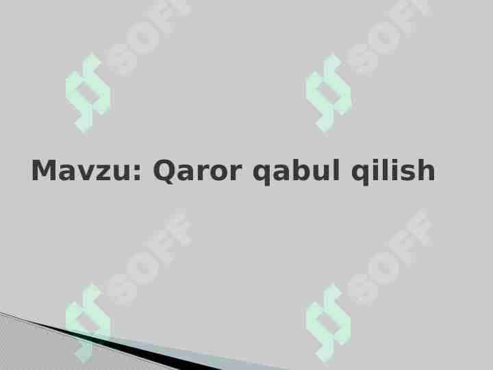 Qaror qabul qilish 1